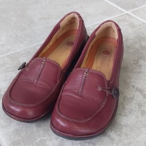 Clark's UnStructured SlipOn Leather Moc Toe Sz 7.5